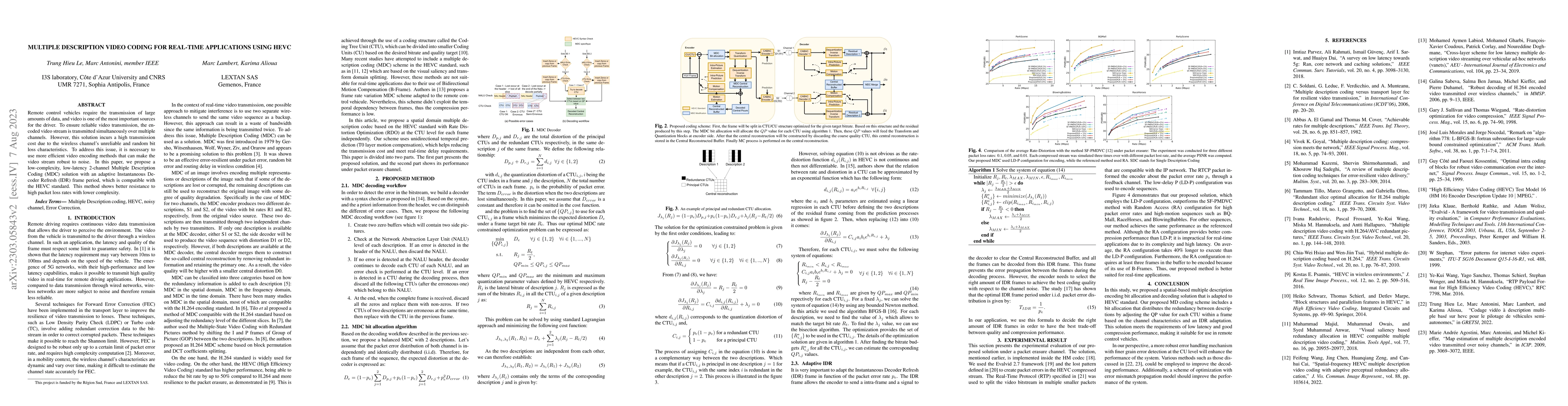 Thumbnail for Multiple description video coding for real-time applications using HEVC