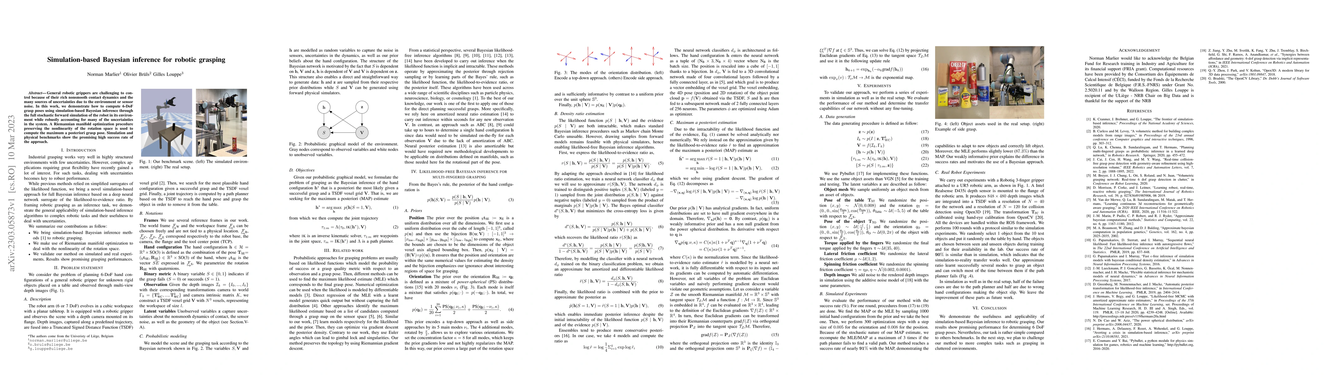Thumbnail for Simulation-based Bayesian inference for robotic grasping