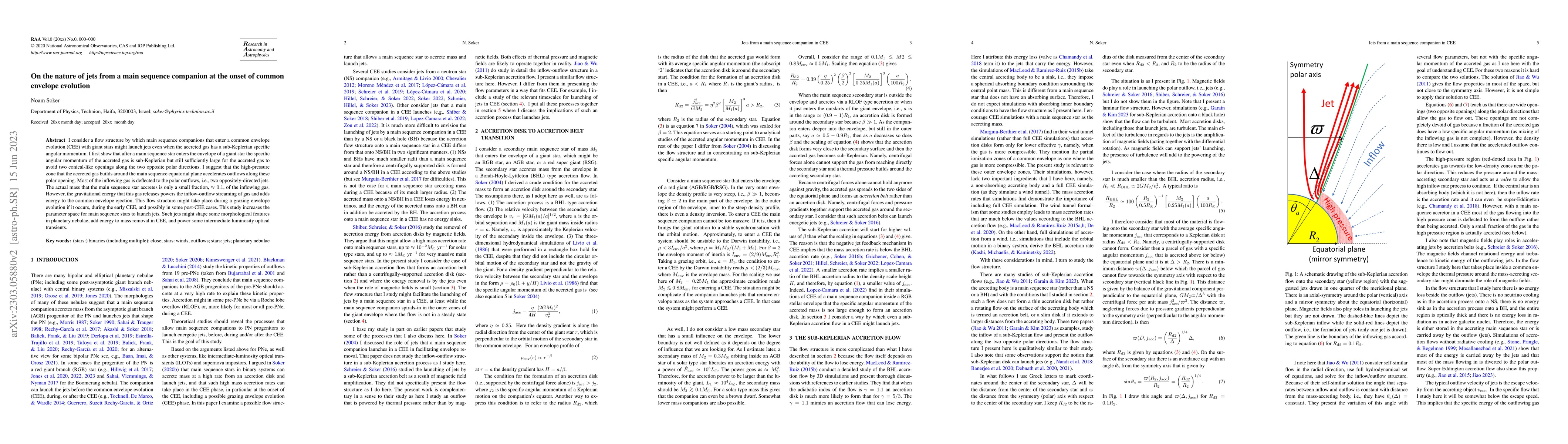 Thumbnail for On the nature of jets from a main sequence companion at the onset of
  common envelope evolution