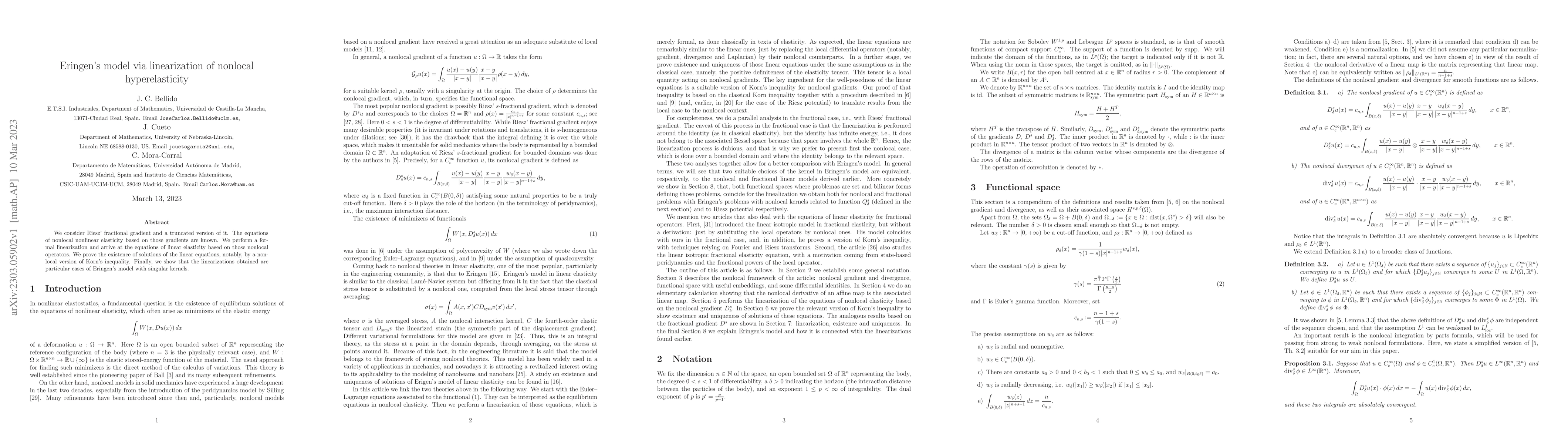Thumbnail for Eringen's model via linearization of nonlocal hyperelasticity