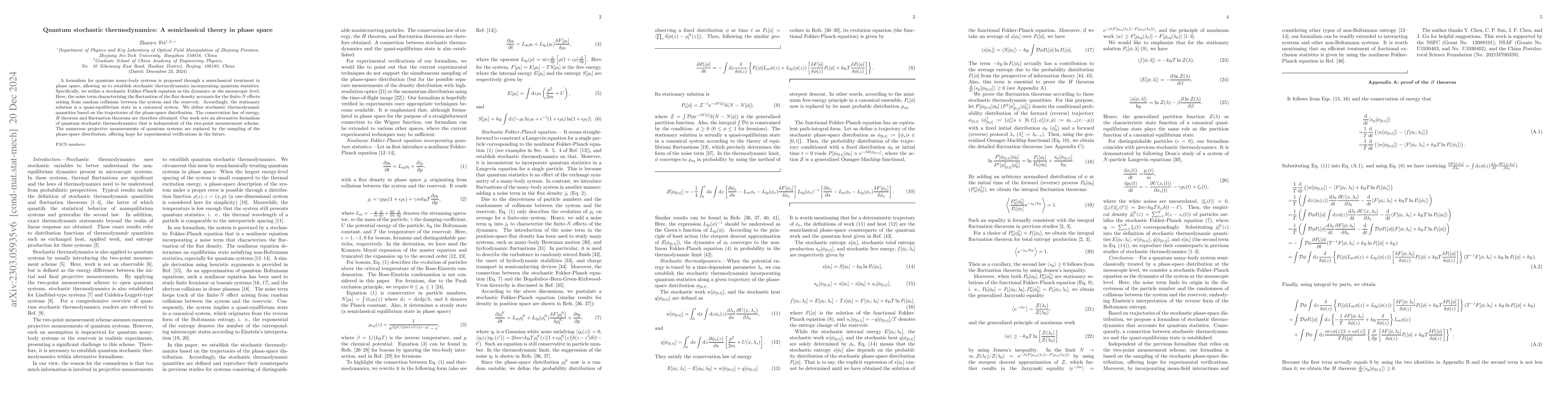 Thumbnail for Quantum stochastic thermodynamics: A semiclassical theory in phase space