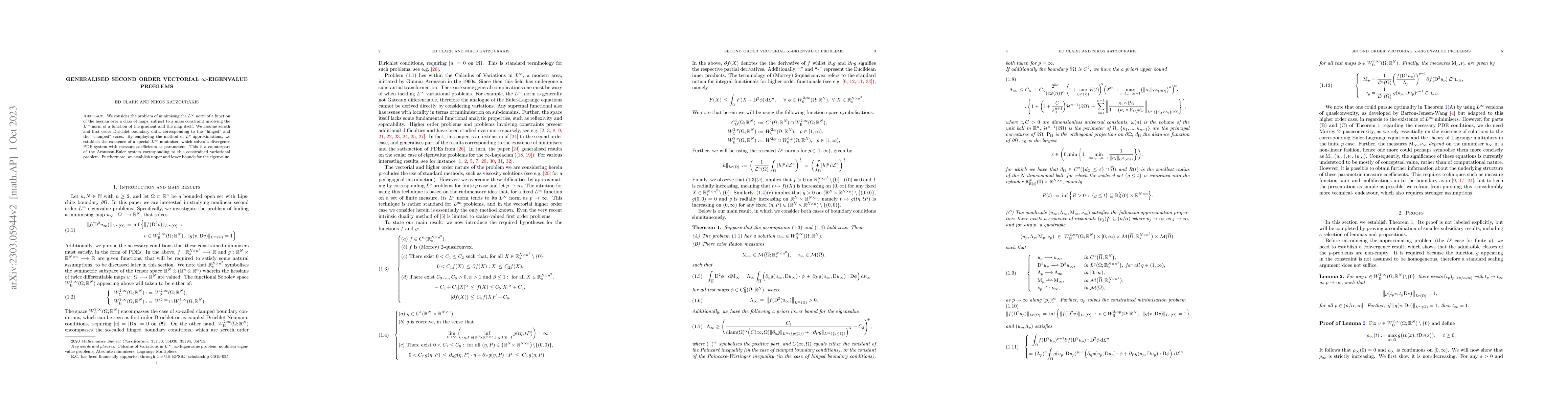Thumbnail for Generalised second order vectorial $\infty$-eigenvalue problems