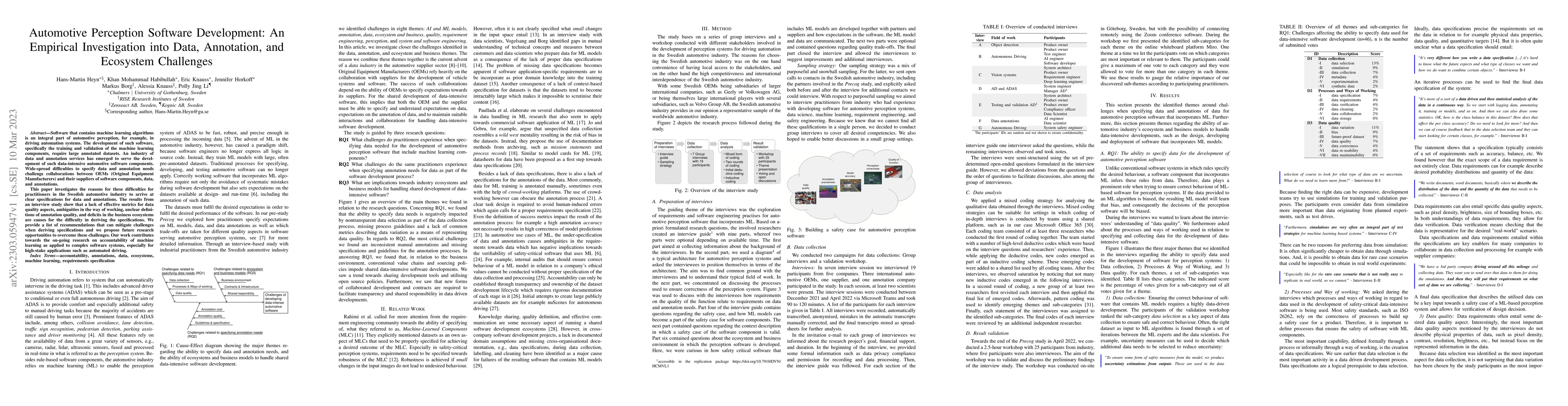 Thumbnail for Automotive Perception Software Development: An Empirical Investigation
  into Data, Annotation, and Ecosystem Challenges