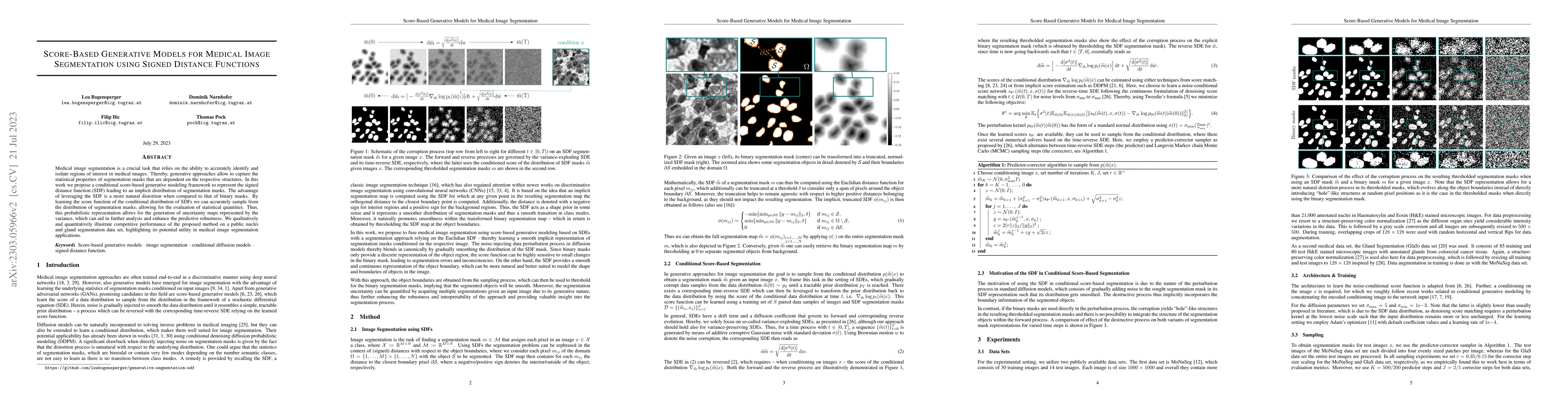 Thumbnail for Score-Based Generative Models for Medical Image Segmentation using
  Signed Distance Functions