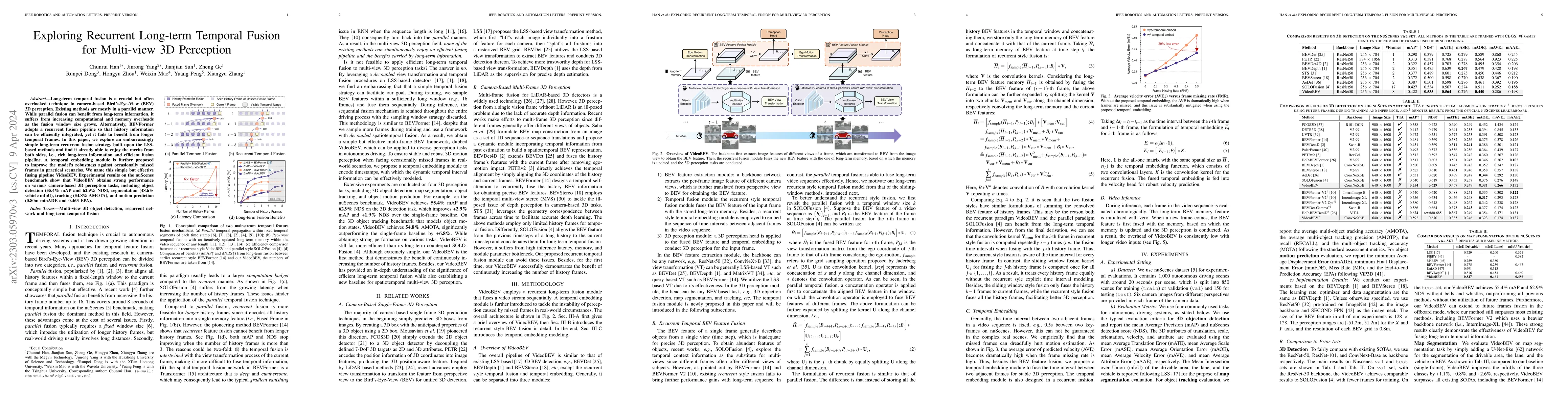 Thumbnail for Exploring Recurrent Long-term Temporal Fusion for Multi-view 3D
  Perception