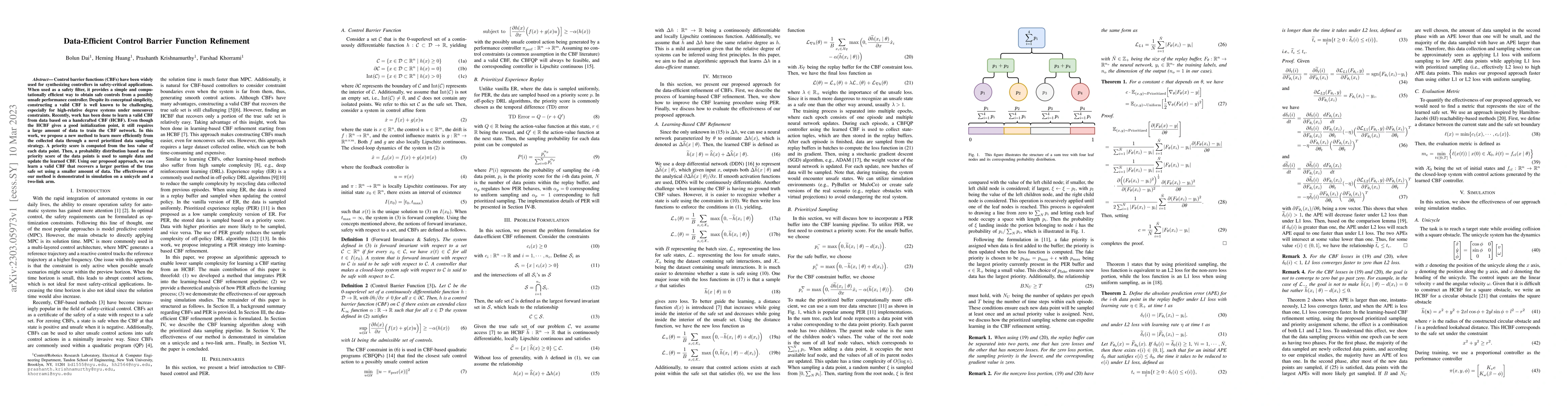 Thumbnail for Data-Efficient Control Barrier Function Refinement
