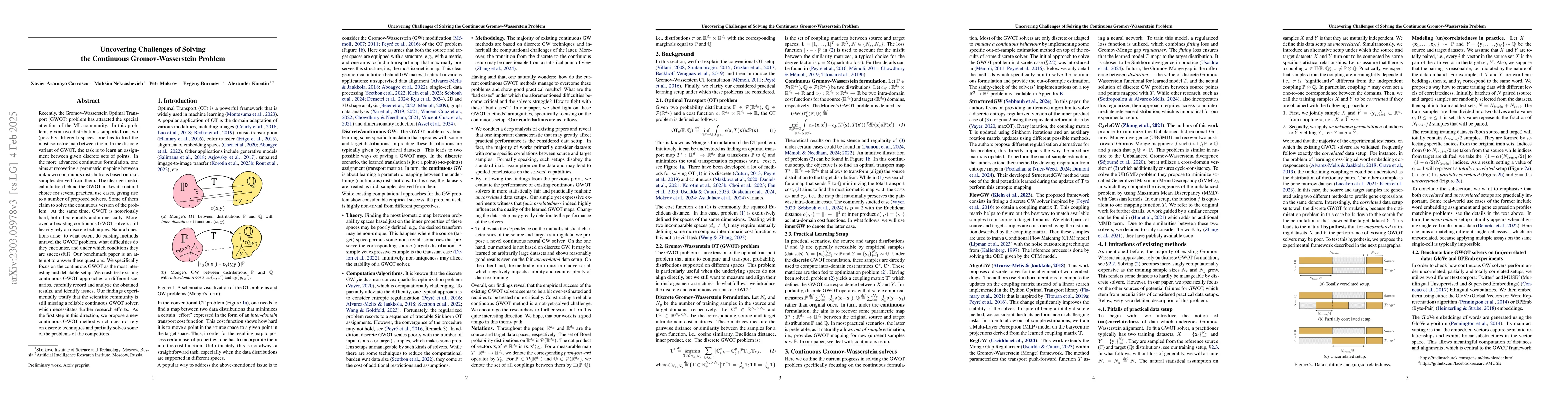 Thumbnail for Uncovering Challenges of Solving the Continuous Gromov-Wasserstein
  Problem