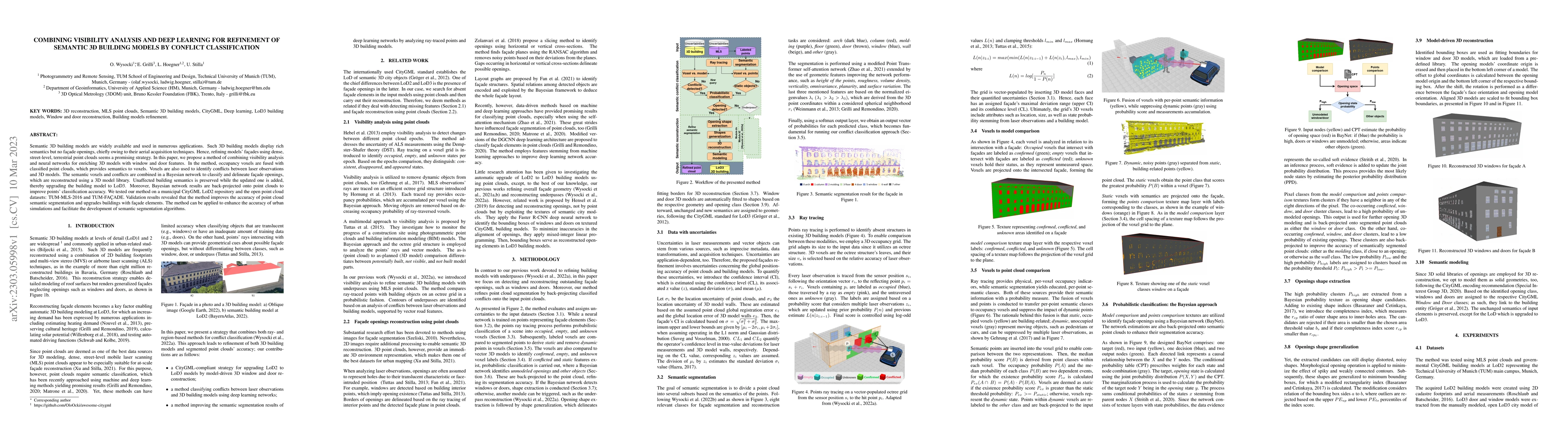Thumbnail for Combining visibility analysis and deep learning for refinement of
  semantic 3D building models by conflict classification