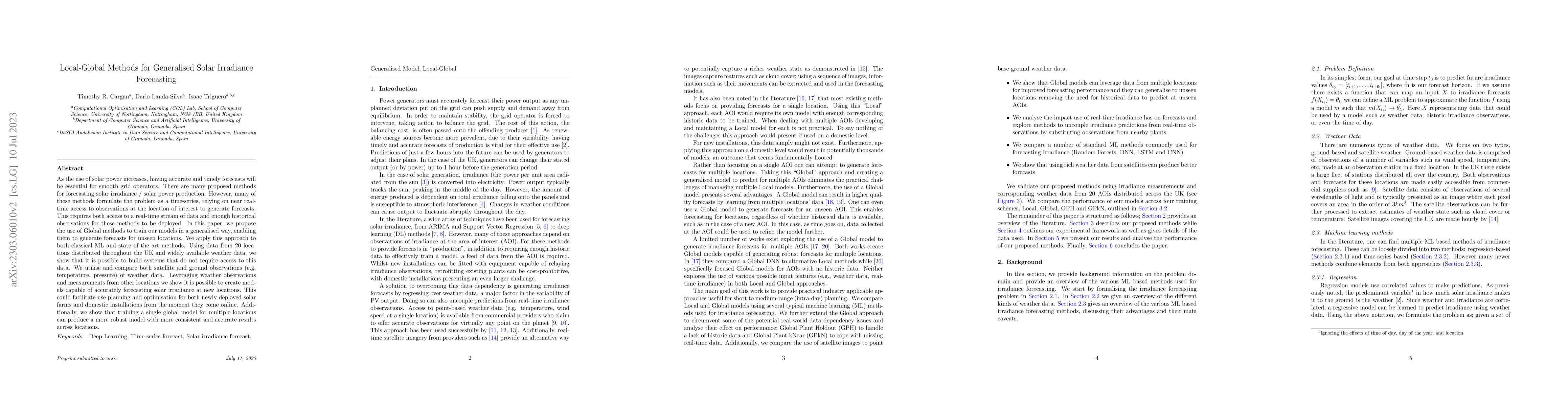 Thumbnail for Local-Global Methods for Generalised Solar Irradiance Forecasting