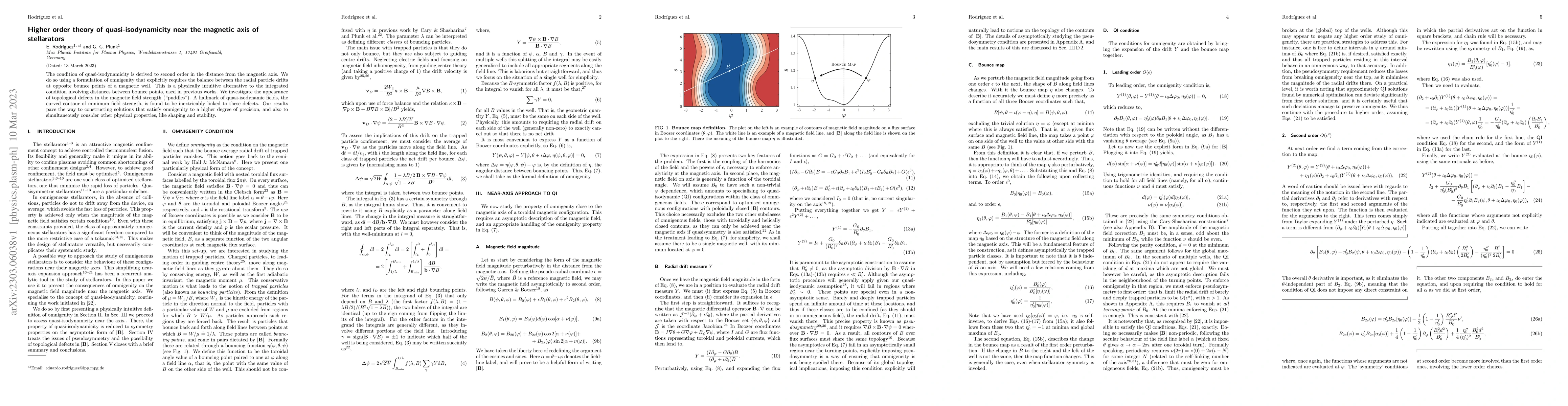 Thumbnail for Higher order theory of quasi-isodynamicity near the magnetic axis of
  stellarators