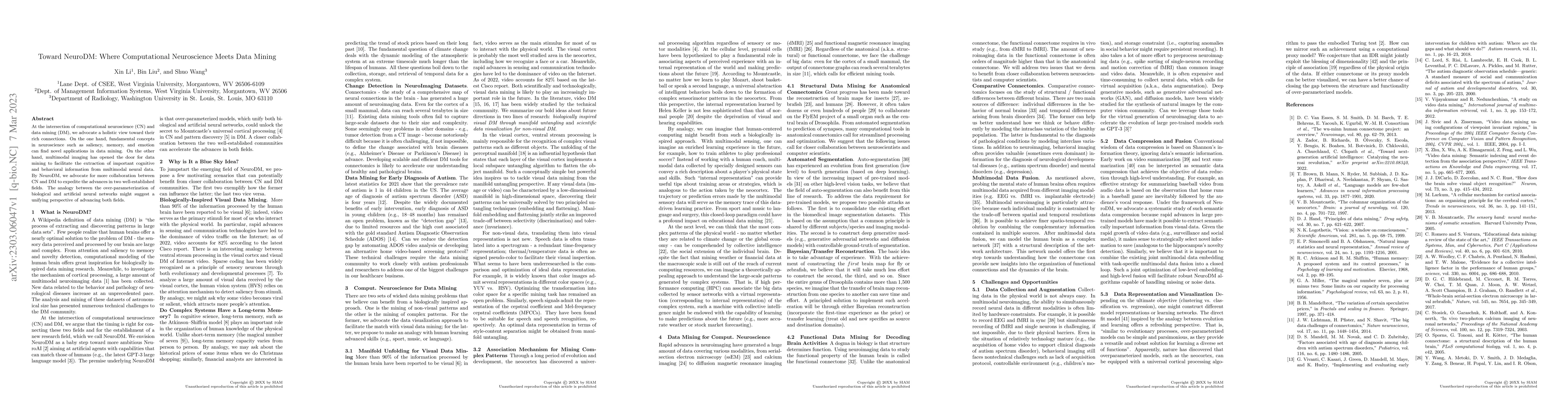 Thumbnail for Toward NeuroDM: Where Computational Neuroscience Meets Data Mining