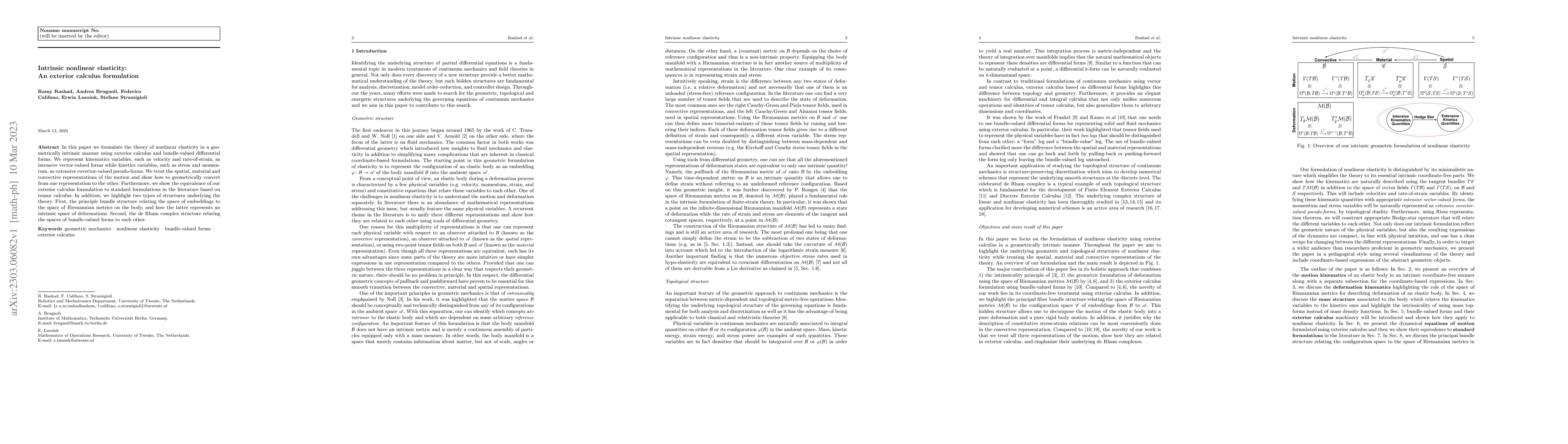 Thumbnail for Intrinsic nonlinear elasticity: An exterior calculus formulation