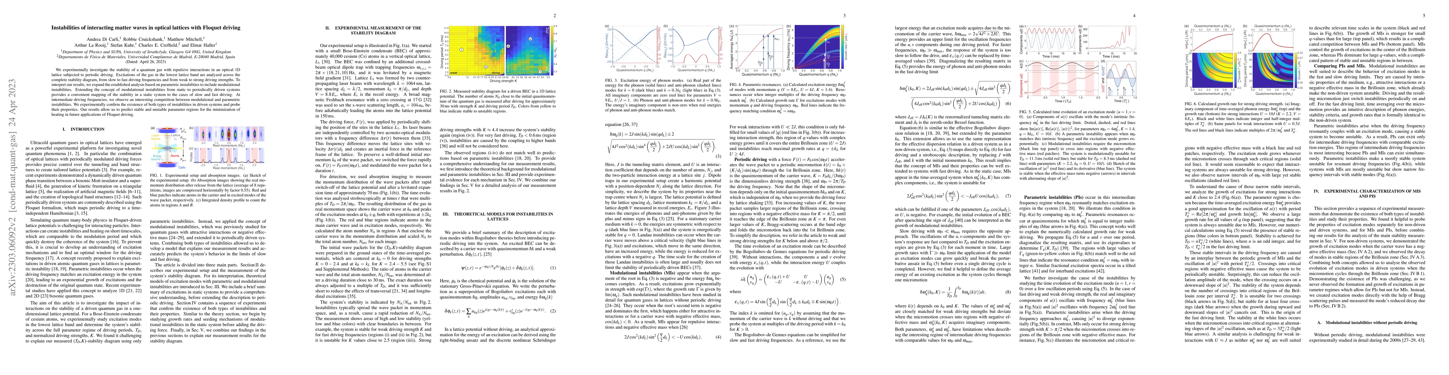Thumbnail for Instabilities of interacting matter waves in optical lattices with
  Floquet driving