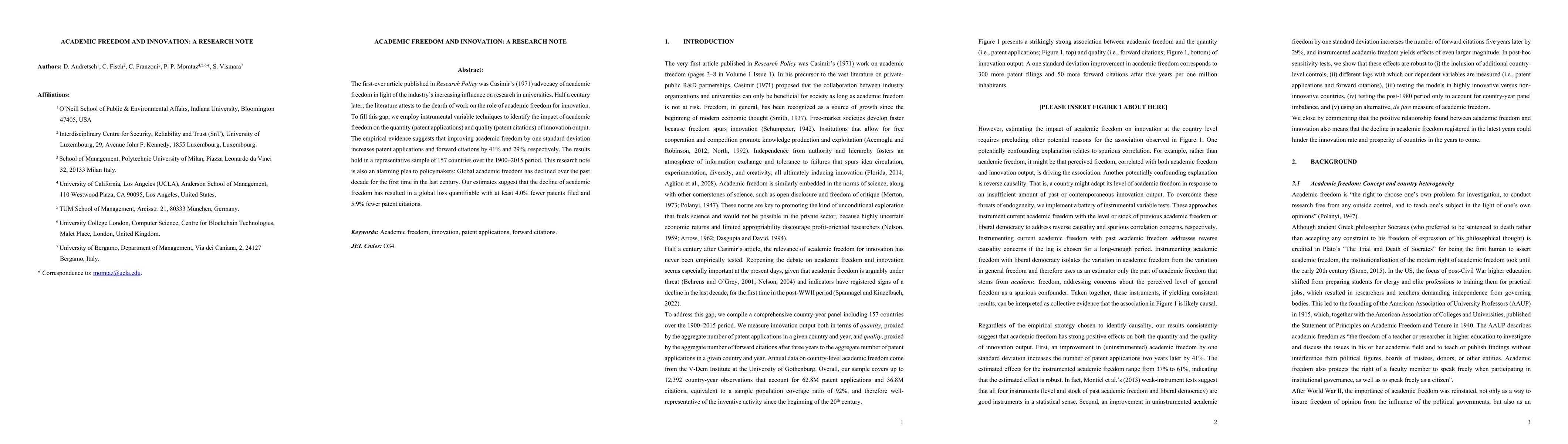 Thumbnail for Academic Freedom and Innovation: A Research Note