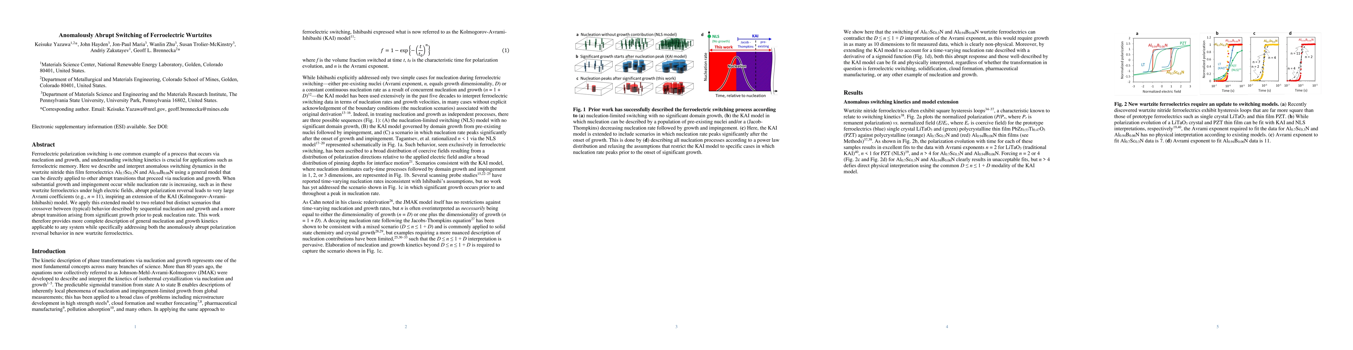 Thumbnail for Anomalously Abrupt Switching of Ferroelectric Wurtzites