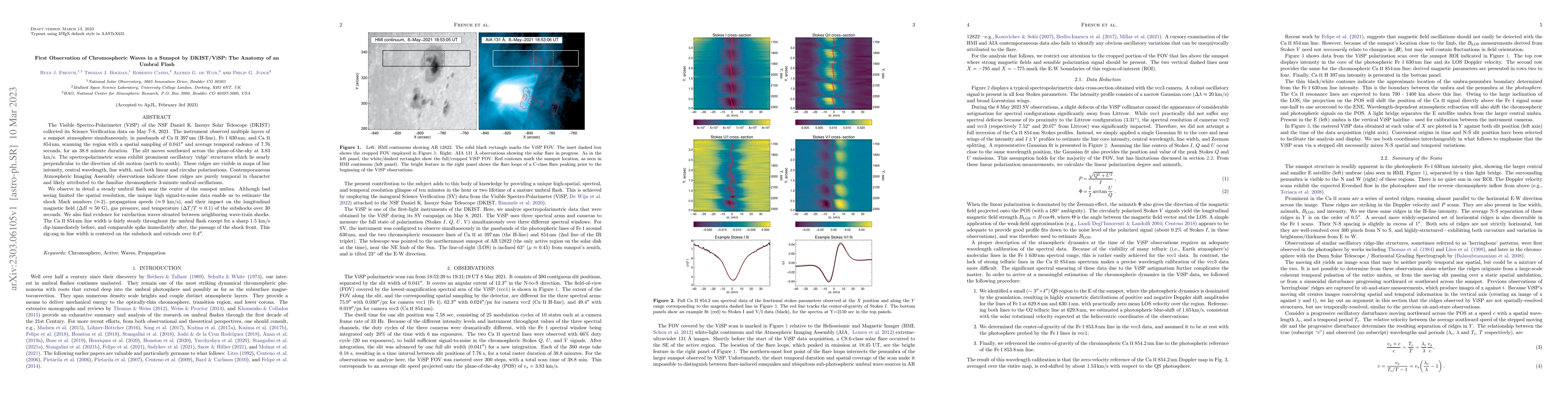 Thumbnail for First Observation of Chromospheric Waves in a Sunspot by DKIST/ViSP: The
  Anatomy of an Umbral Flash