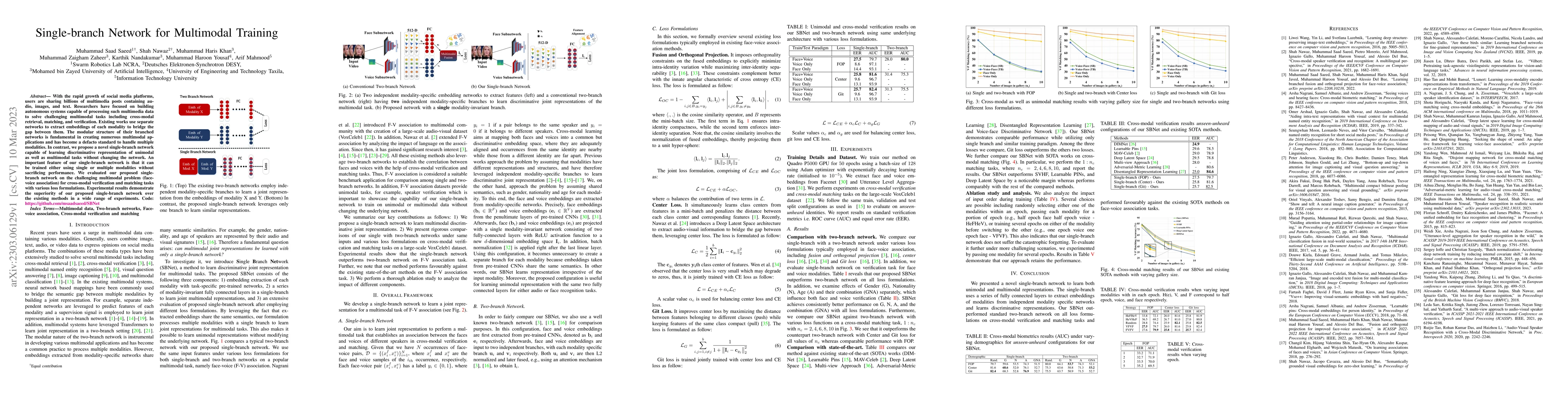 Thumbnail for Single-branch Network for Multimodal Training