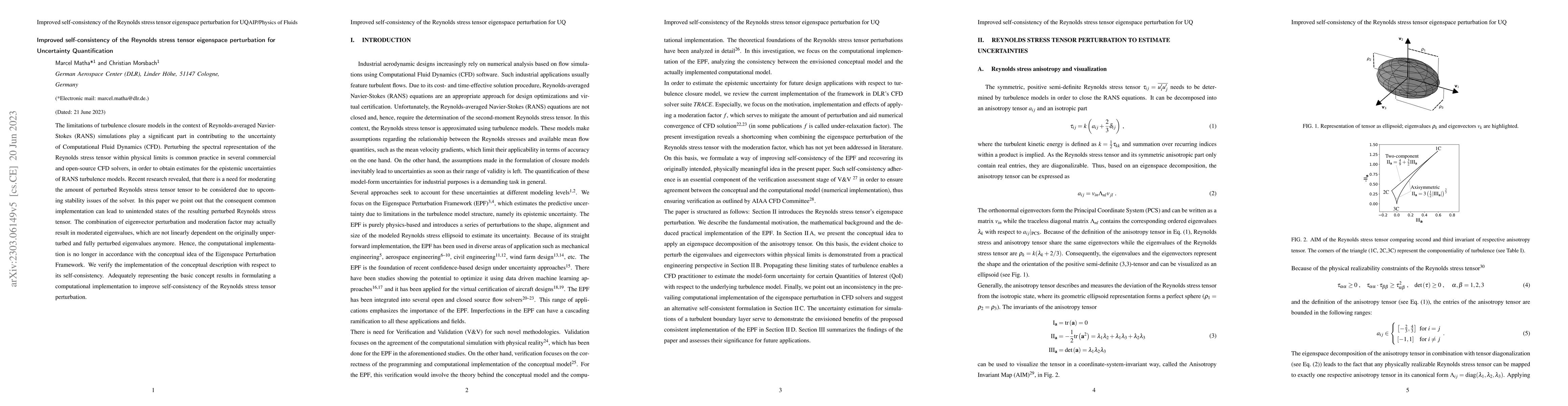 Thumbnail for Improved self-consistency of the Reynolds stress tensor eigenspace
  perturbation for uncertainty quantification