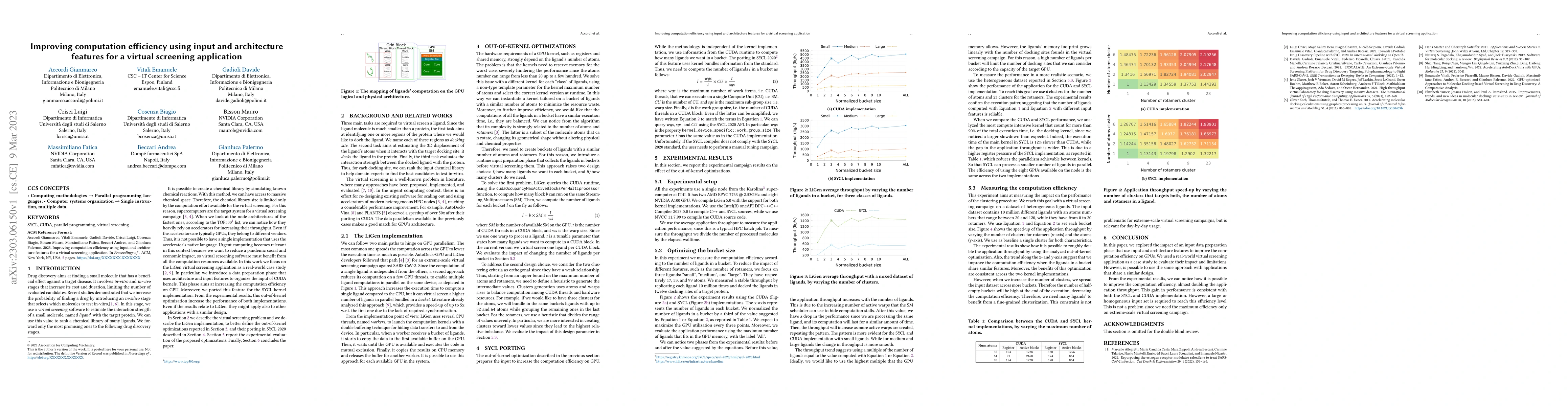 Thumbnail for Improving computation efficiency using input and architecture features
  for a virtual screening application
