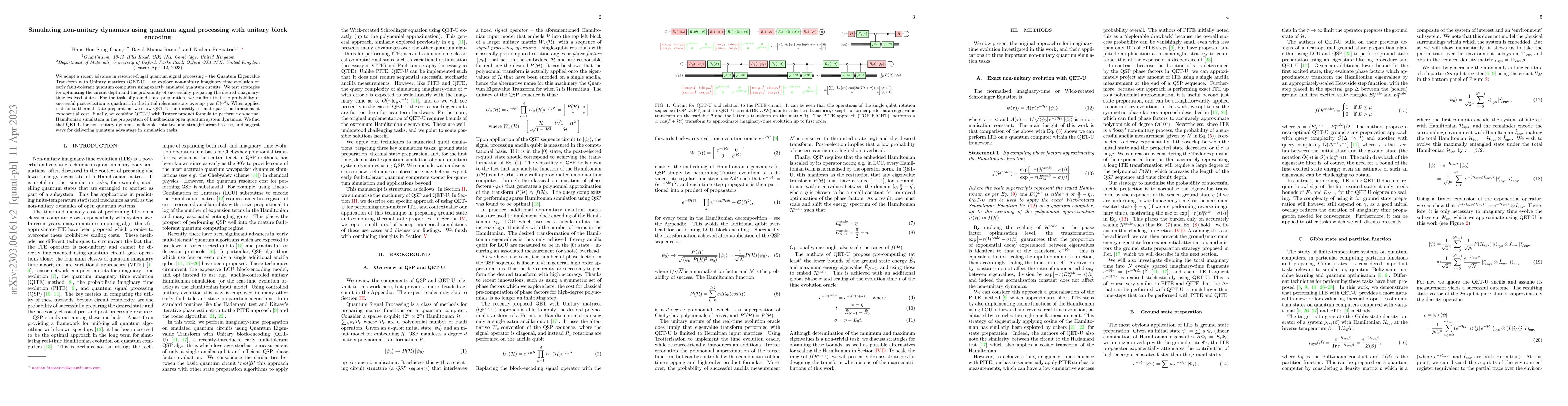 Thumbnail for Simulating non-unitary dynamics using quantum signal processing with
  unitary block encoding