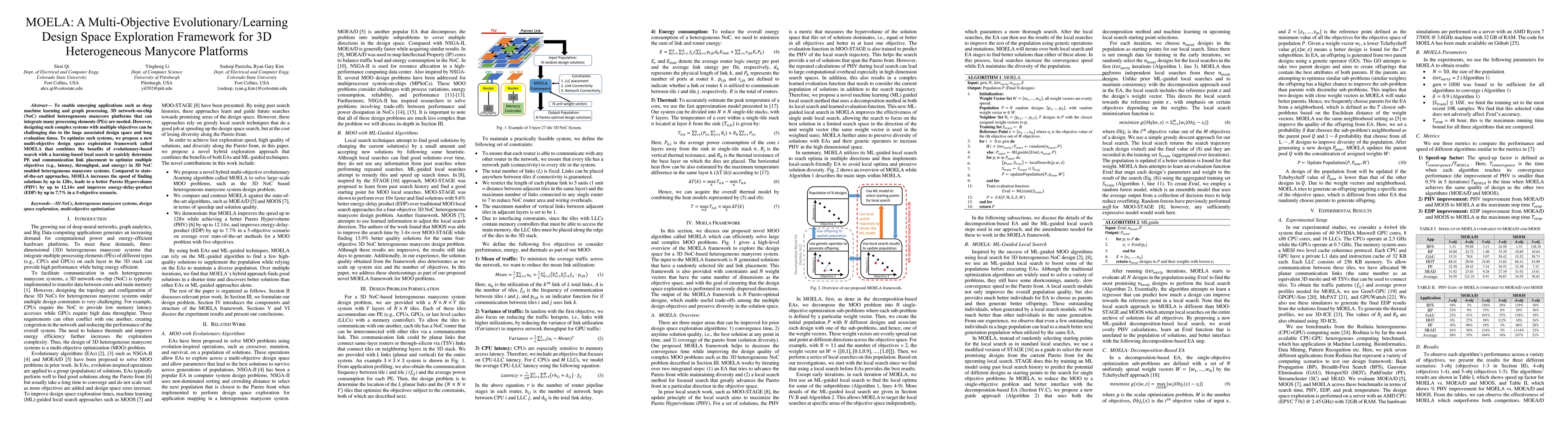 Thumbnail for MOELA: A Multi-Objective Evolutionary/Learning Design Space Exploration
  Framework for 3D Heterogeneous Manycore Platforms