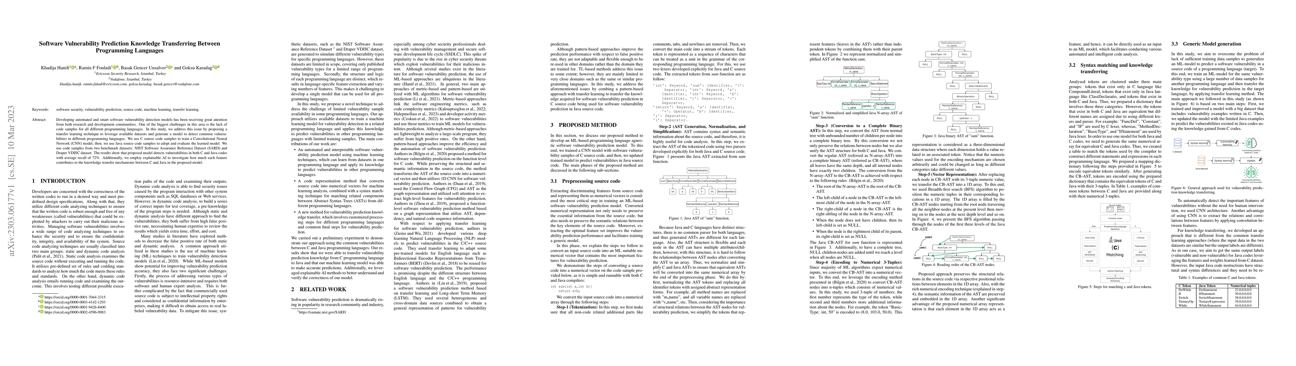 Thumbnail for Software Vulnerability Prediction Knowledge Transferring Between
  Programming Languages