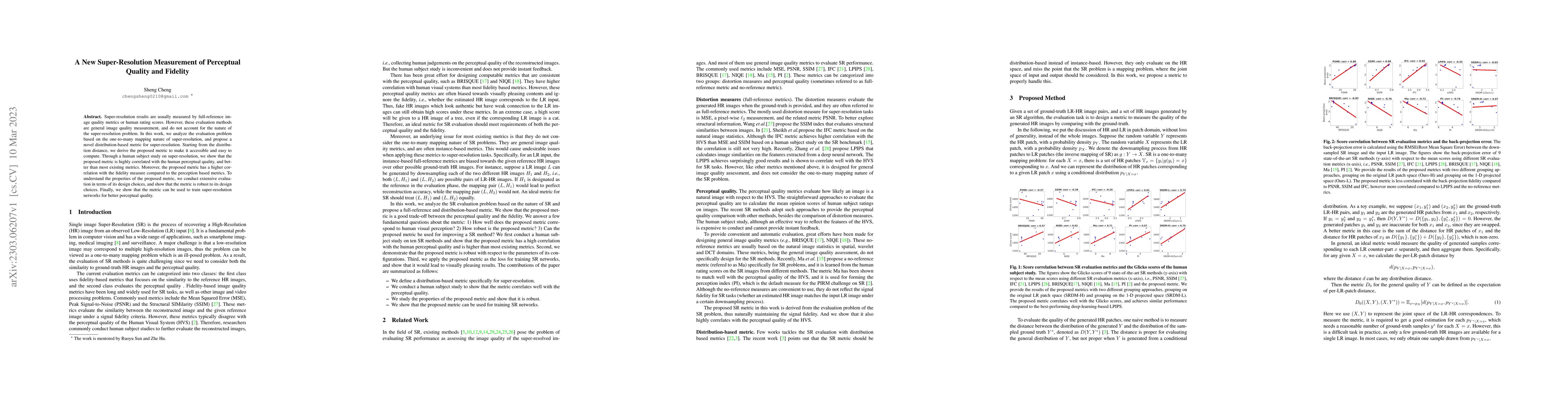 Thumbnail for A New Super-Resolution Measurement of Perceptual Quality and Fidelity