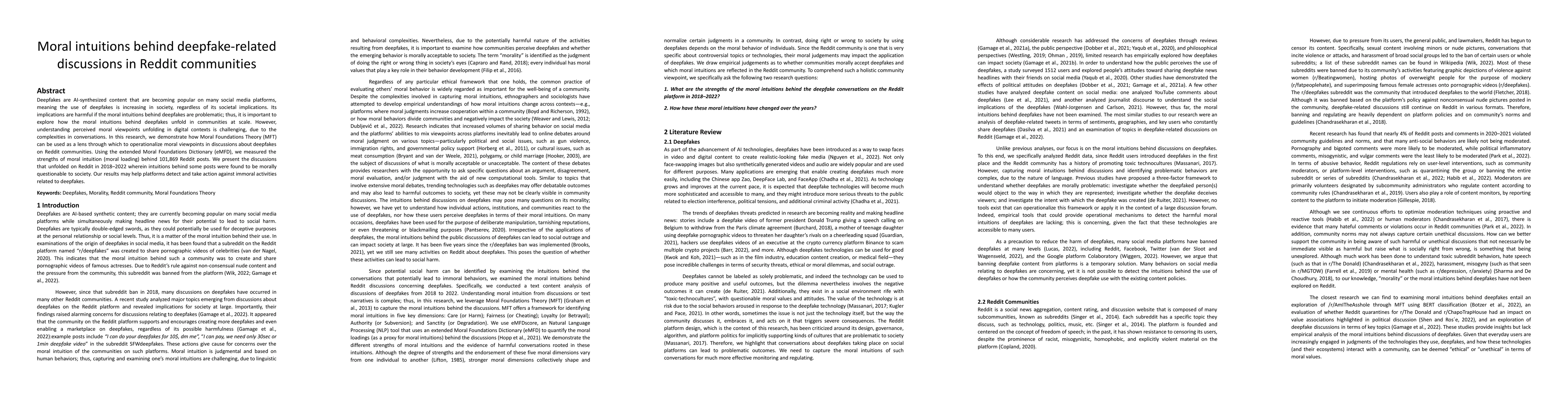 Thumbnail for Moral intuitions behind deepfake-related discussions in Reddit
  communities