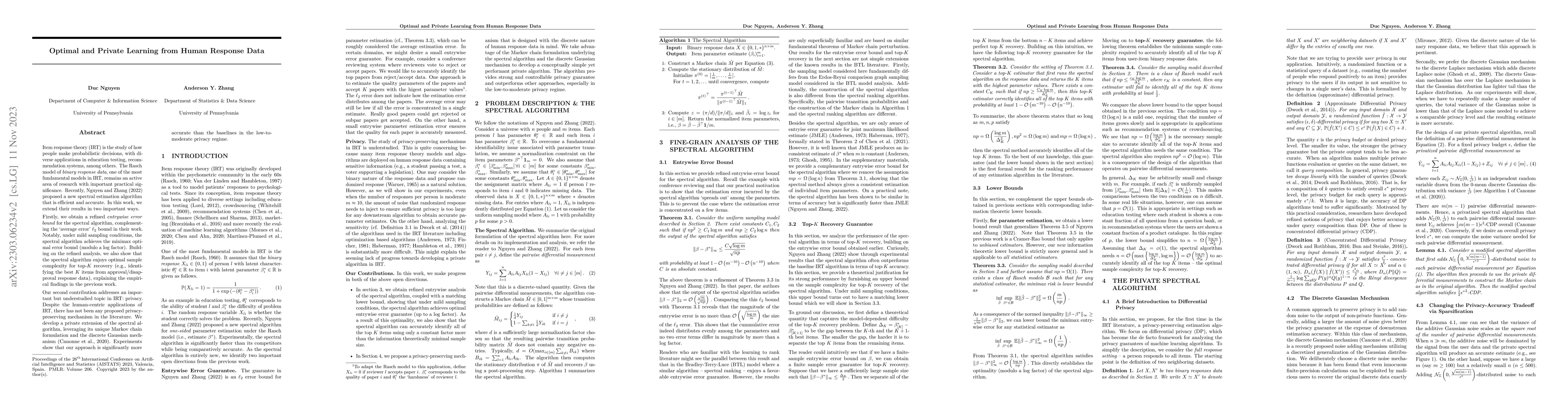 Thumbnail for Optimal and Private Learning from Human Response Data