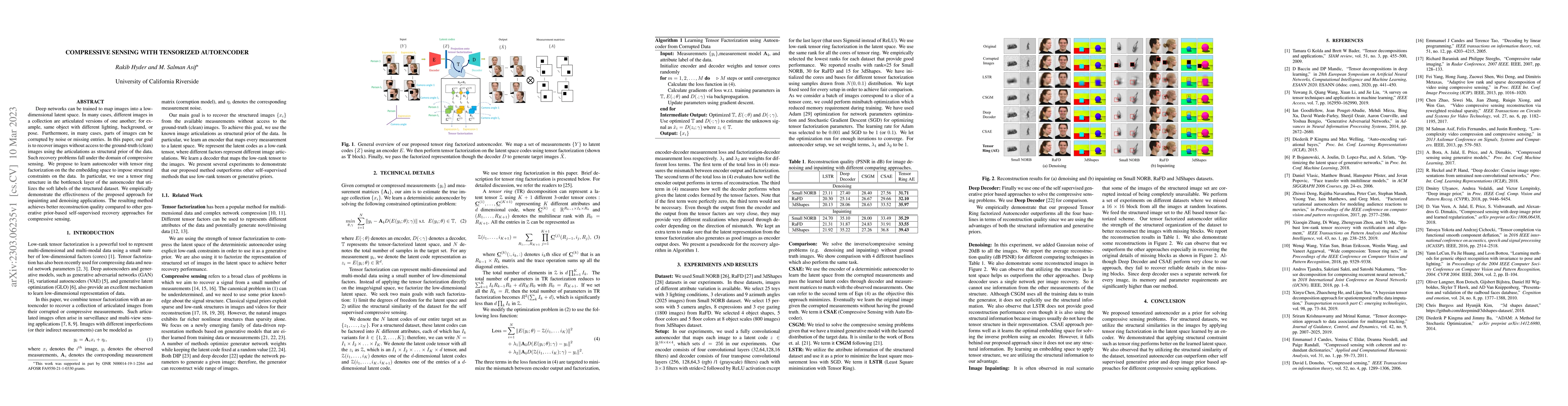 Thumbnail for Compressive Sensing with Tensorized Autoencoder
