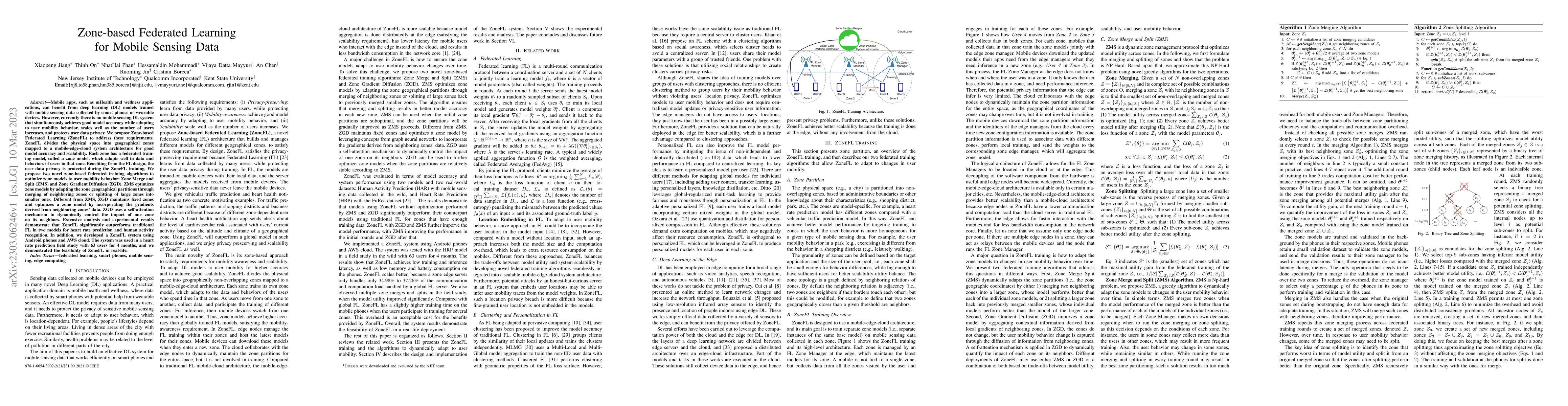 Thumbnail for Zone-based Federated Learning for Mobile Sensing Data