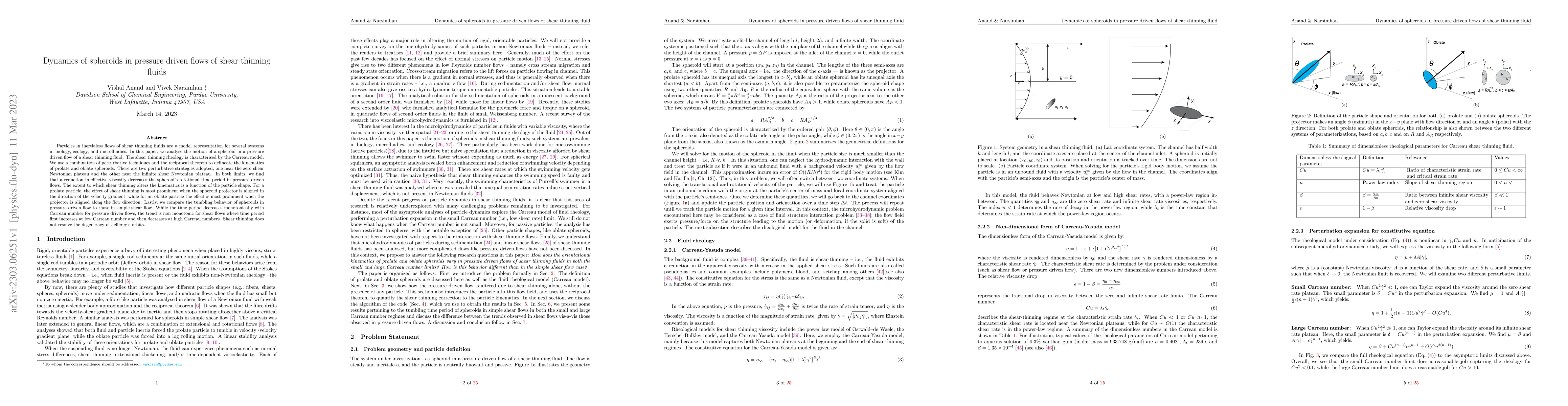 Thumbnail for Dynamics of spheroids in pressure driven flows of shear thinning fluids