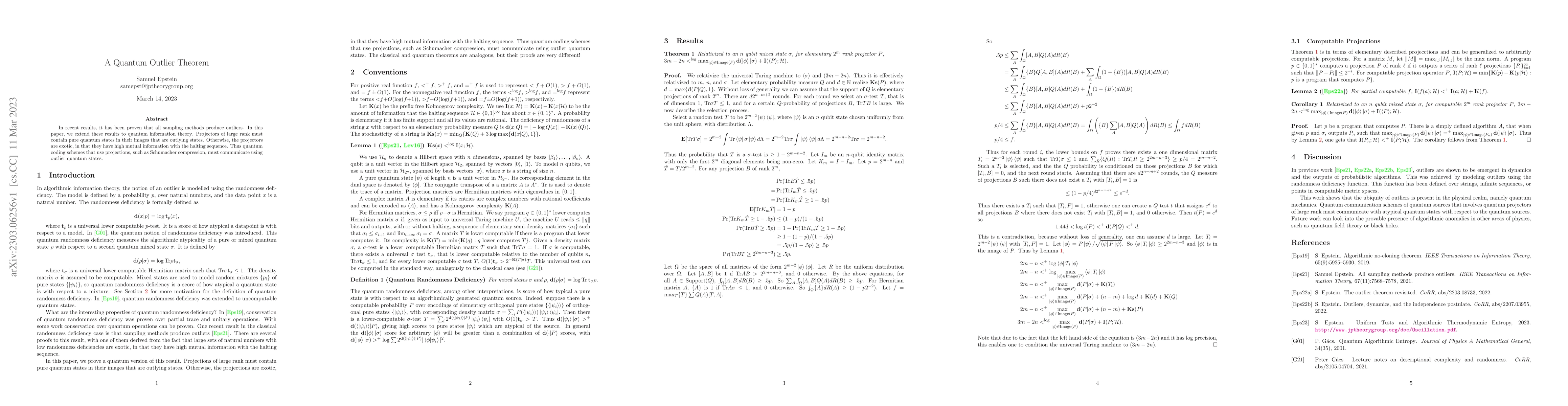 Thumbnail for A Quantum Outlier Theorem