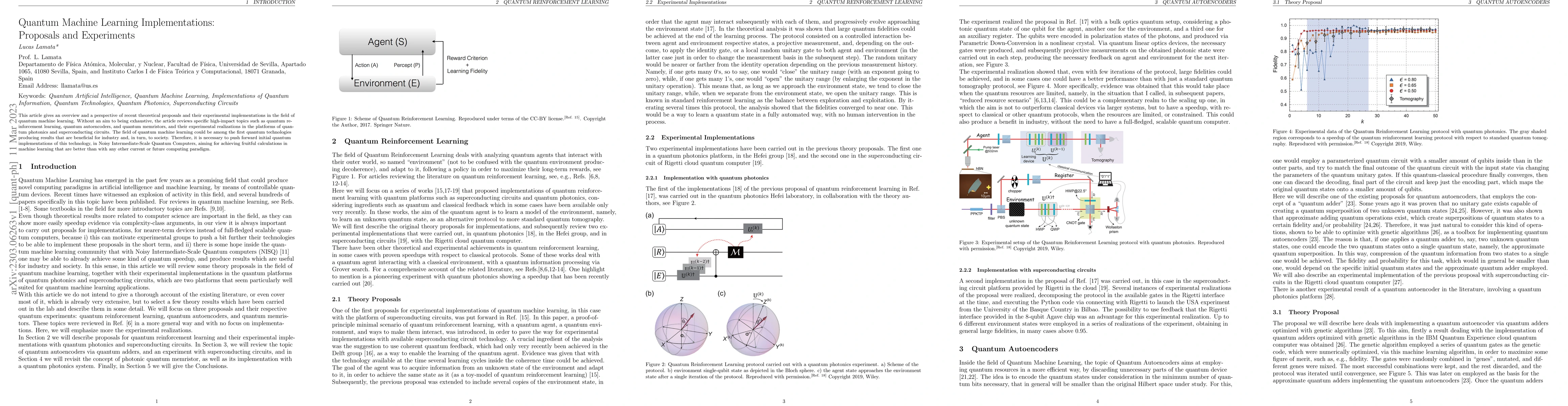 Thumbnail for Quantum Machine Learning Implementations: Proposals and Experiments