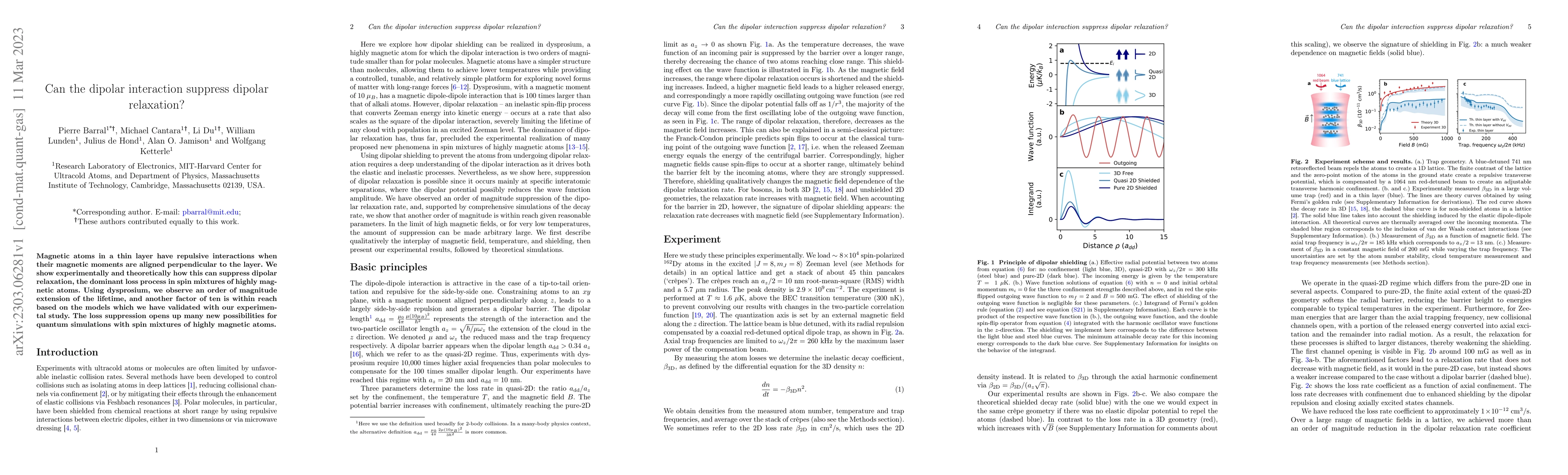 Thumbnail for Can the dipolar interaction suppress dipolar relaxation?