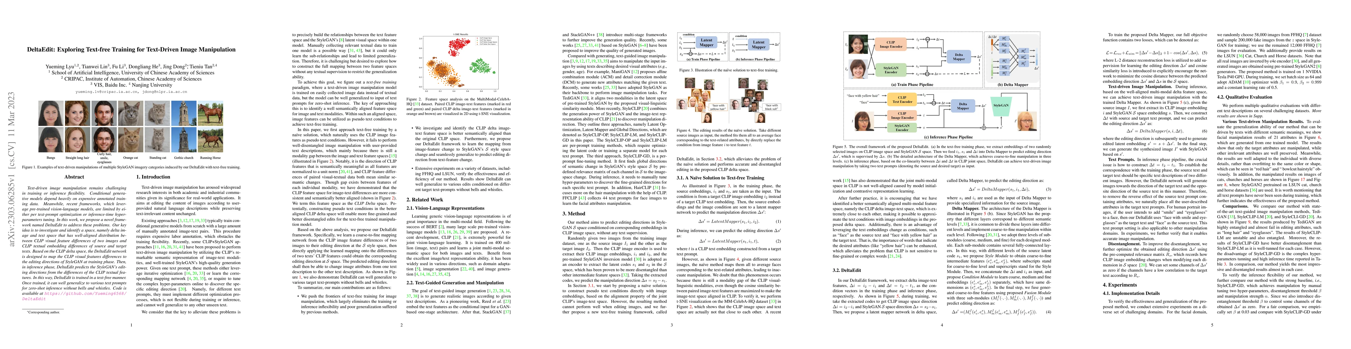 Thumbnail for DeltaEdit: Exploring Text-free Training for Text-Driven Image
  Manipulation