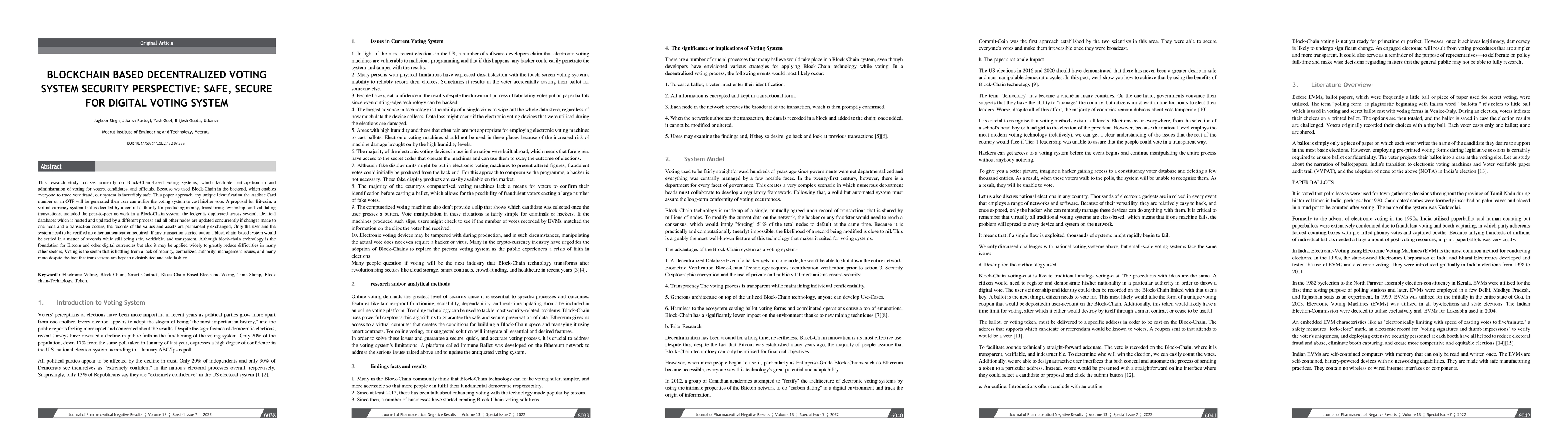 Thumbnail for Blockchain-based decentralized voting system security Perspective: Safe
  and secure for digital voting system