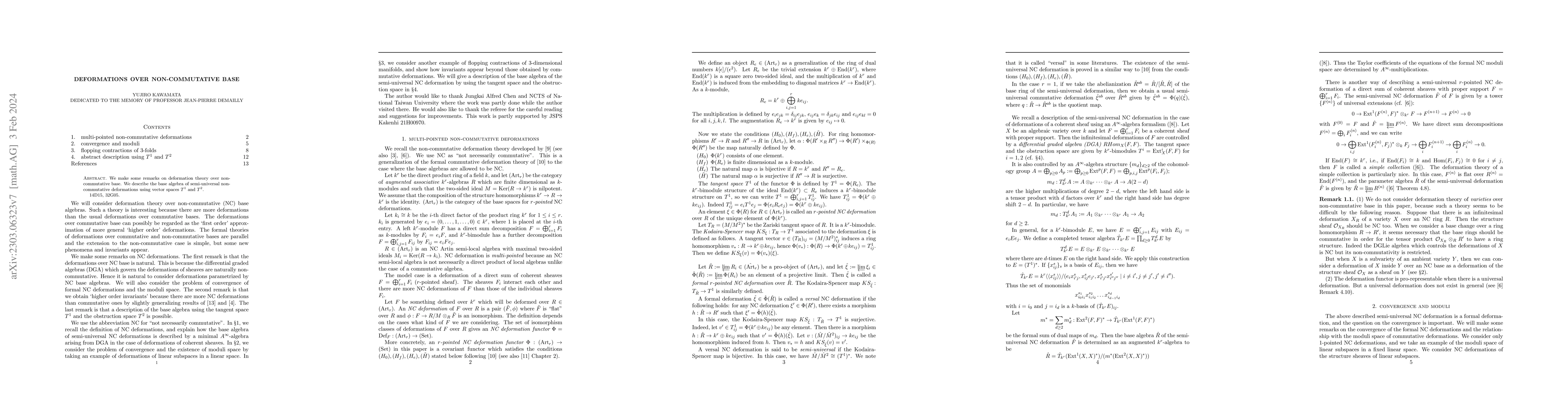 Thumbnail for Deformations over non-commutative base