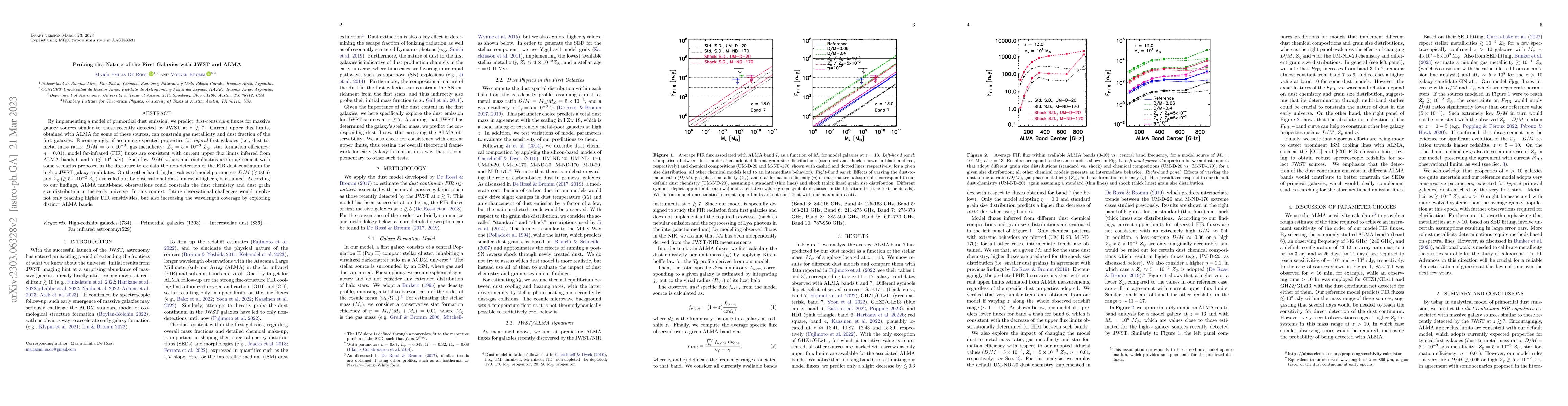 Thumbnail for Probing the Nature of the First Galaxies with JWST and ALMA