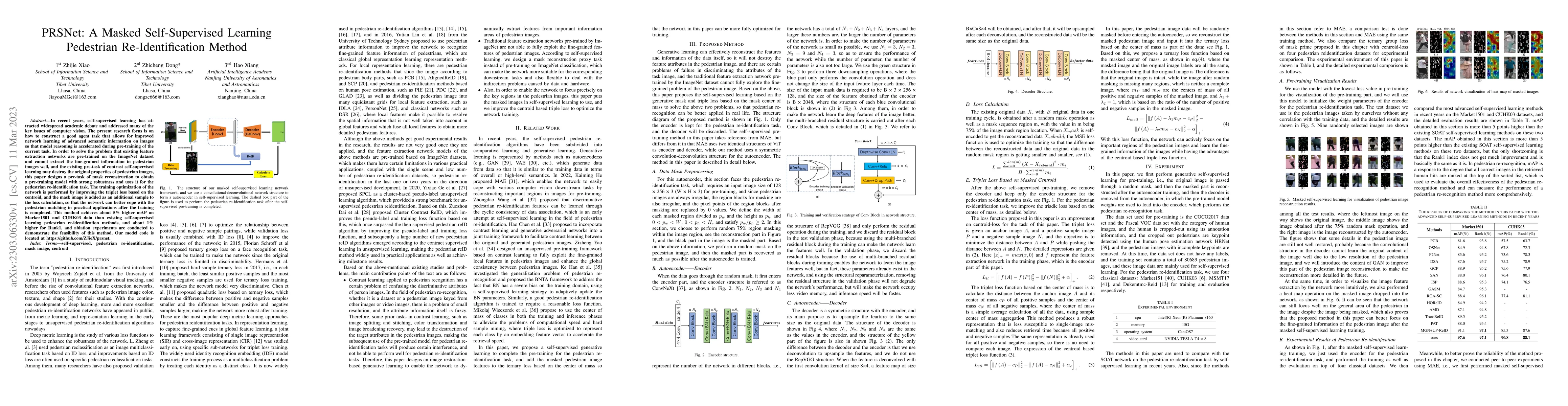 Thumbnail for PRSNet: A Masked Self-Supervised Learning Pedestrian Re-Identification
  Method