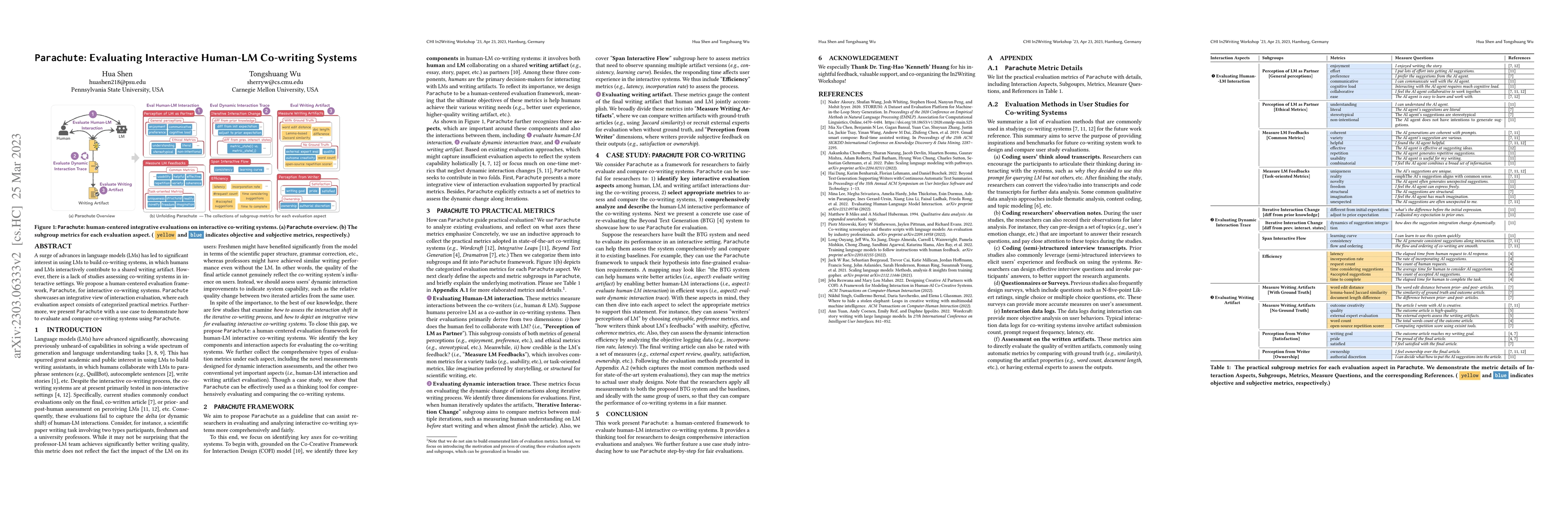 Thumbnail for Parachute: Evaluating Interactive Human-LM Co-writing Systems