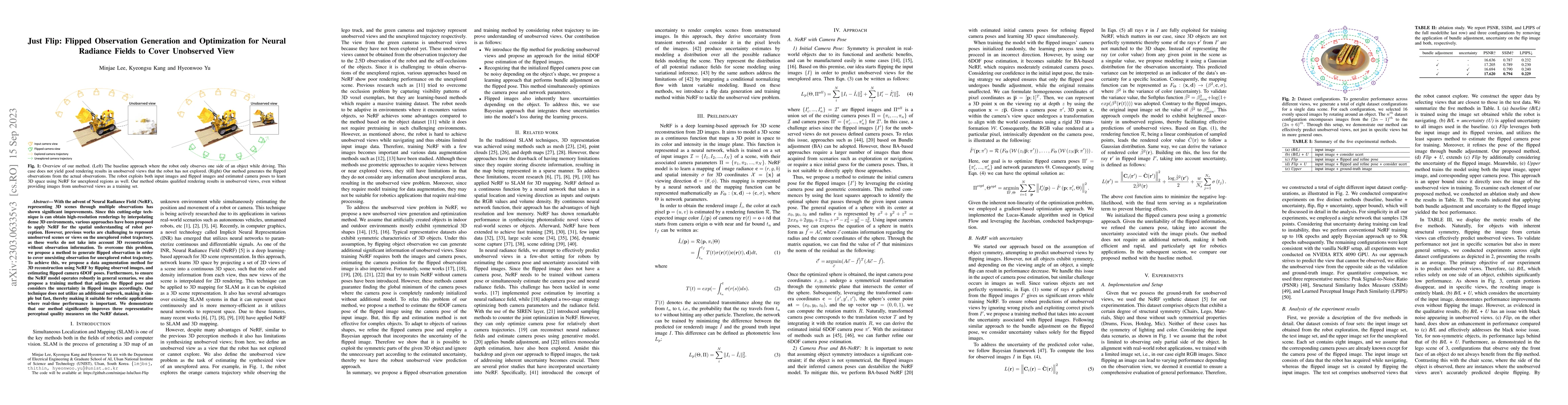 Thumbnail for Just Flip: Flipped Observation Generation and Optimization for Neural
  Radiance Fields to Cover Unobserved View