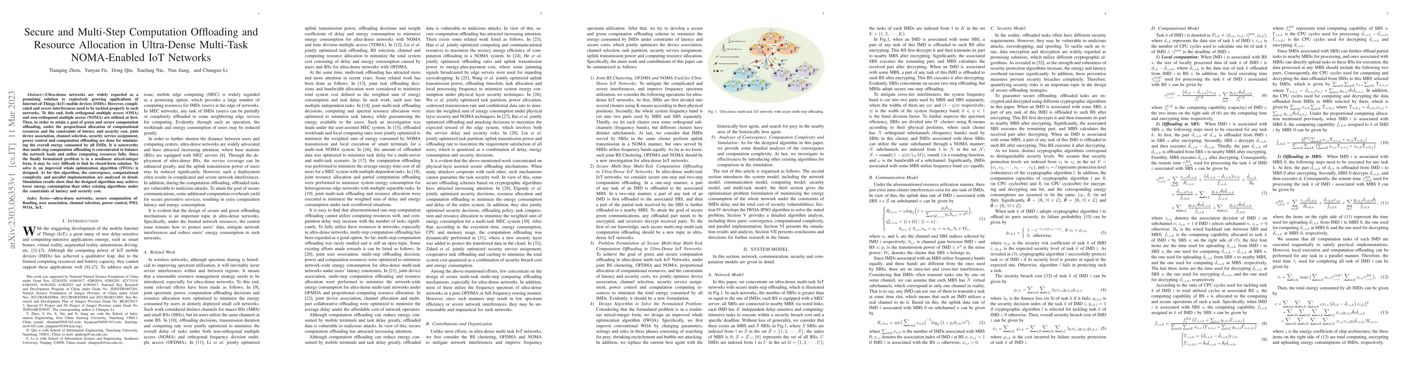 Thumbnail for Secure and Multi-Step Computation Offloading and Resource Allocation in
  Ultra-Dense Multi-Task NOMA-Enabled IoT Networks