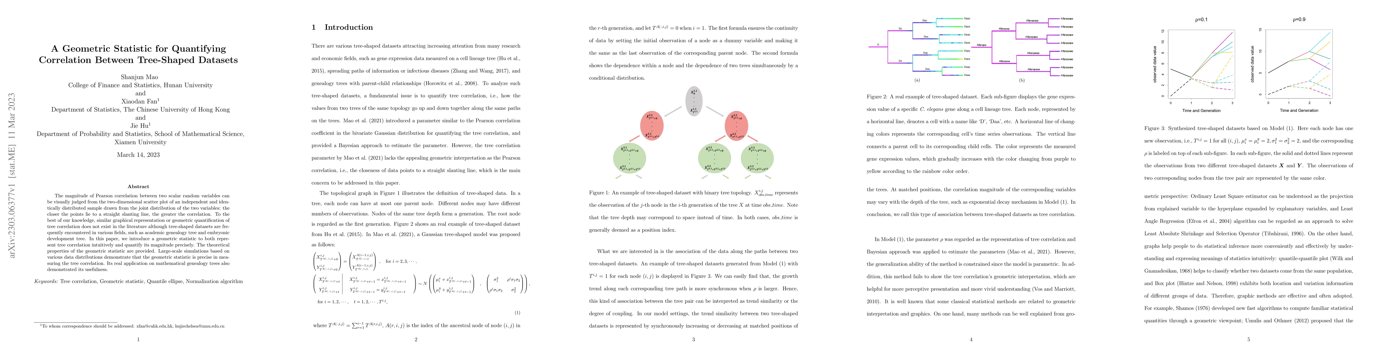Thumbnail for A Geometric Statistic for Quantifying Correlation Between Tree-Shaped
  Datasets