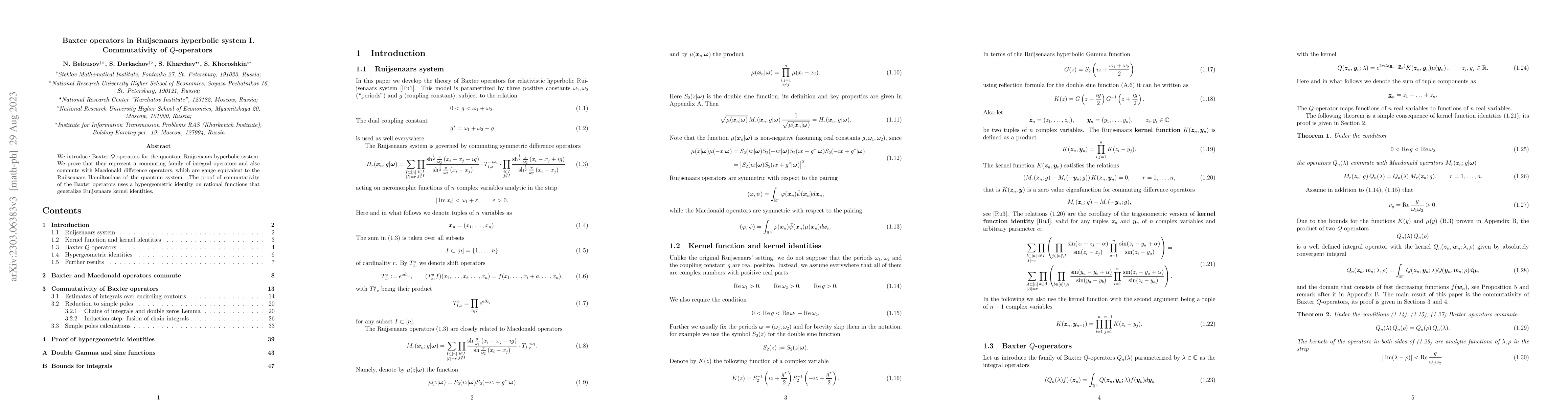 Thumbnail for Baxter operators in Ruijsenaars hyperbolic system I. Commutativity of
  Q-operators