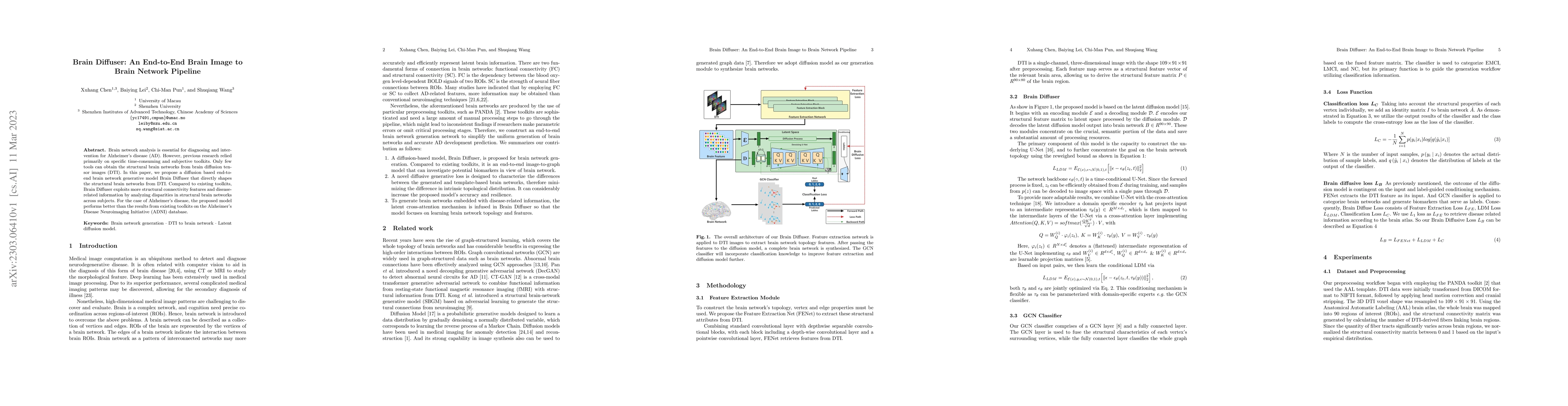 Thumbnail for Brain Diffuser: An End-to-End Brain Image to Brain Network Pipeline