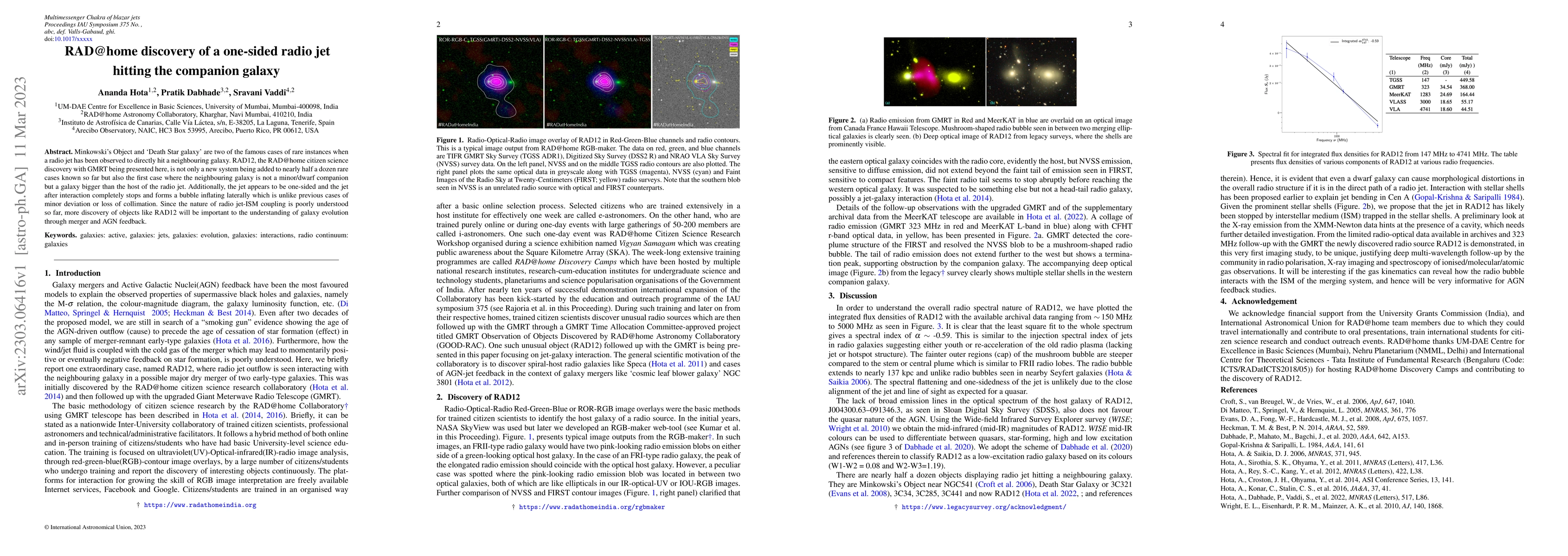 Thumbnail for RAD@home discovery of a one-sided radio jet hitting the companion galaxy