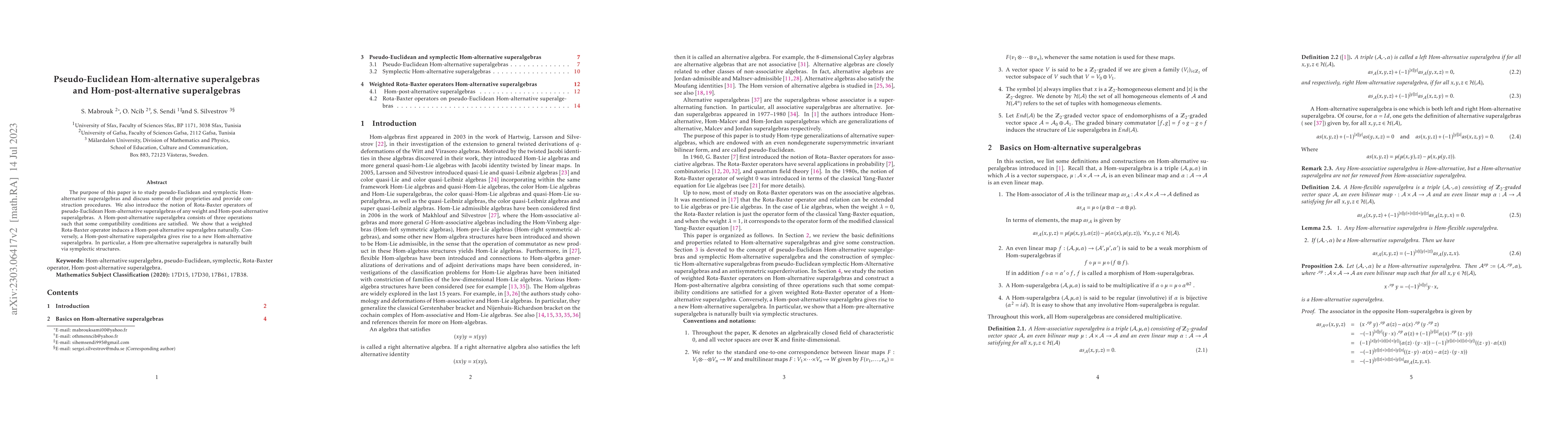 Thumbnail for Pseudo-Euclidean Hom-alternative superalgebras and Hom-post-alternative
  superalgebras
