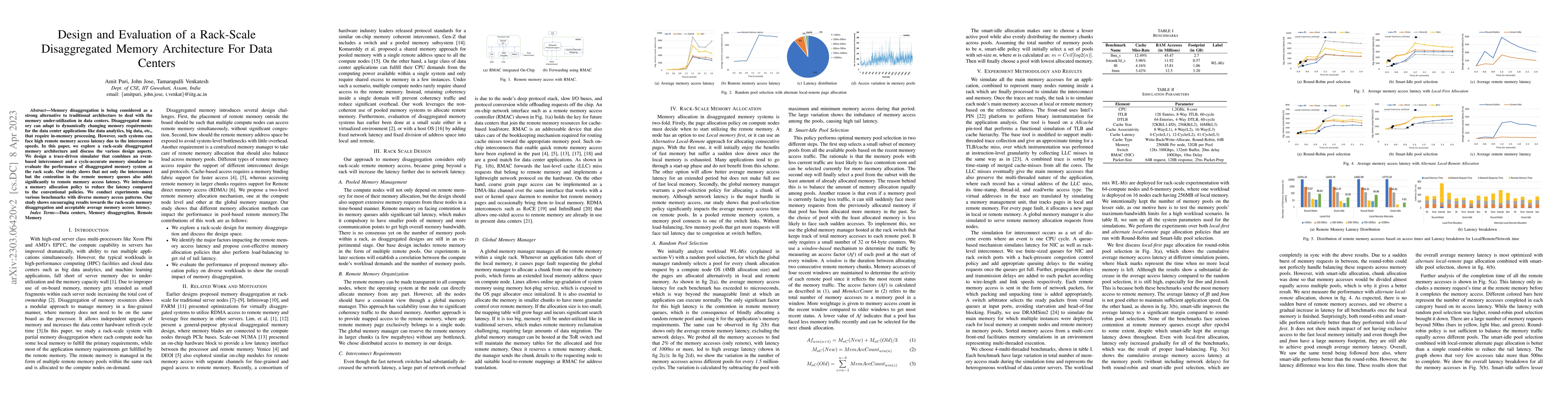 Thumbnail for Design and Evaluation of a Rack-Scale Disaggregated Memory Architecture
  For Data Centers