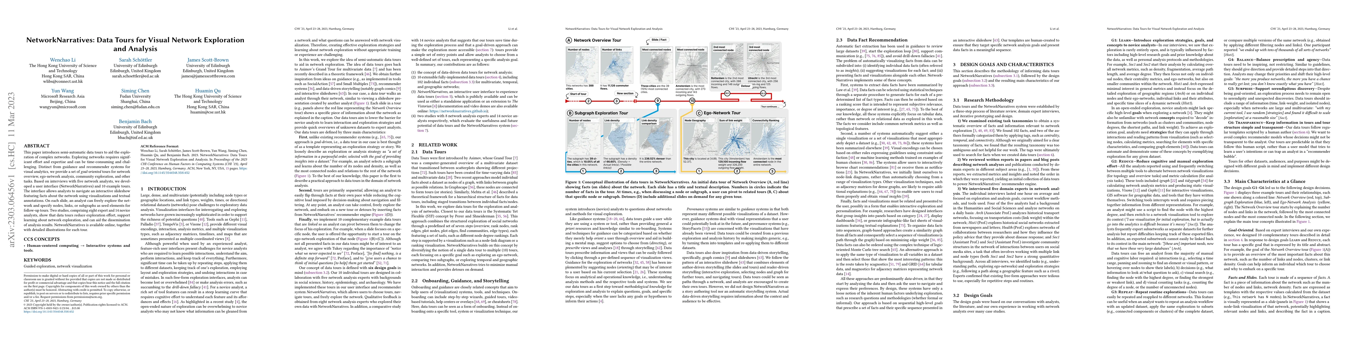 Thumbnail for NetworkNarratives: Data Tours for Visual Network Exploration and
  Analysis